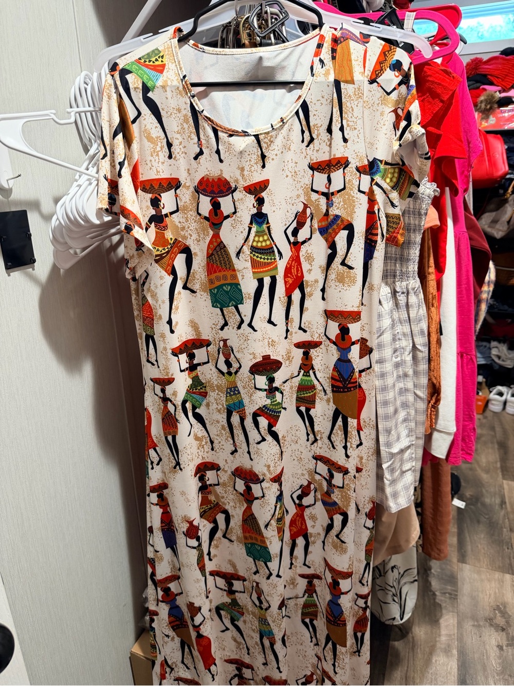 African Print Maxi Dress in Multicolor Figures